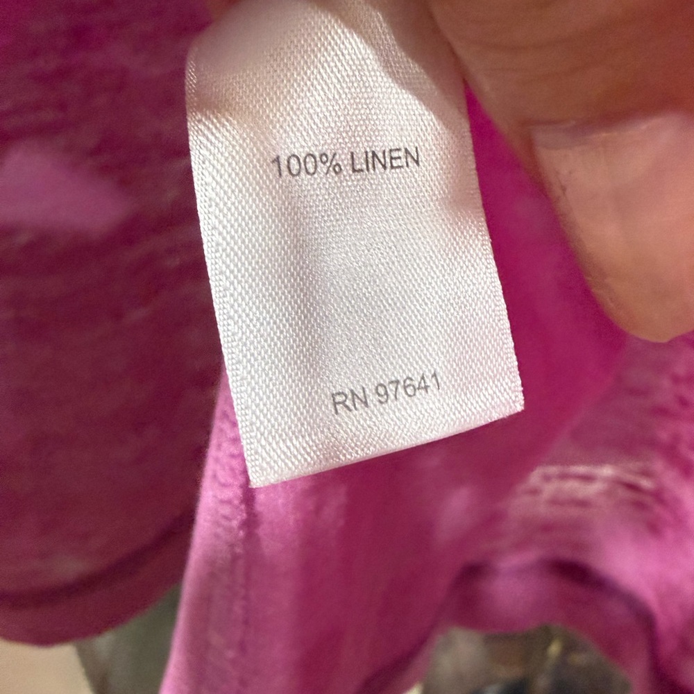 J. Jill Pink Linen Short Sleeve Top - Picture 4 of 4